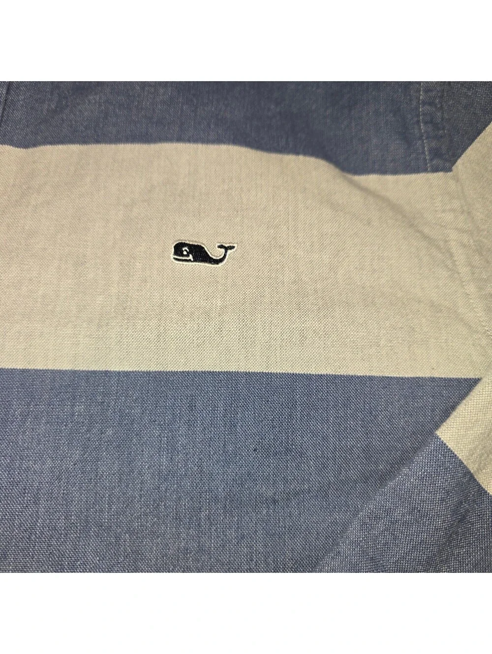 Vineyard Vines Slim Fit Whale Shirt Blue and White Striped Button-Up